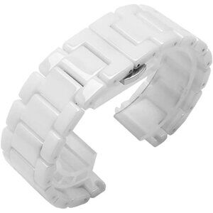 Ceramic Watch Band Universal strap with Quick Release Pins Buckle White